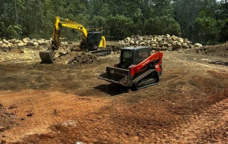 Civil contractor Brisbane offering wet hire excavators, bobcats and tipper trucks for earthmoving and site preparation.